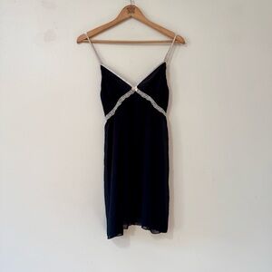 Apt. 9 Elegant Black Lace-Trimmed Nightgown Sheer Nightie Lingerie Large